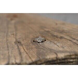 Engagement ring Sterling Silver Lake County Diamond Ring, Rough Raw Diamond , Un